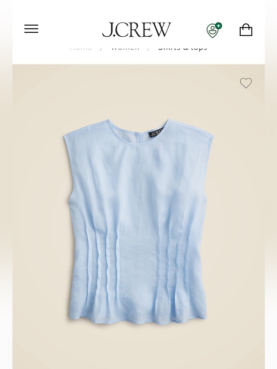 J. Crew Tops - J. Crew Light Blue Sleeveless Pintuck Linen Shell
